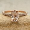 Elongated Cushion Cut Peach Morganite Engagement Ring Rose Gold LS5134