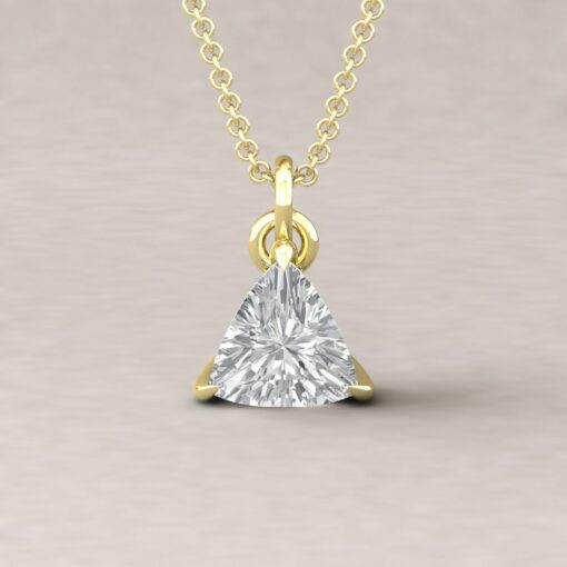 beverly 8mm trillion moissanite diamond halo pendant 14k yellow gold ls5625