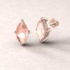 beverly 10x5mm marquise morganite diamond halo earrings 14k rose gold ls5745