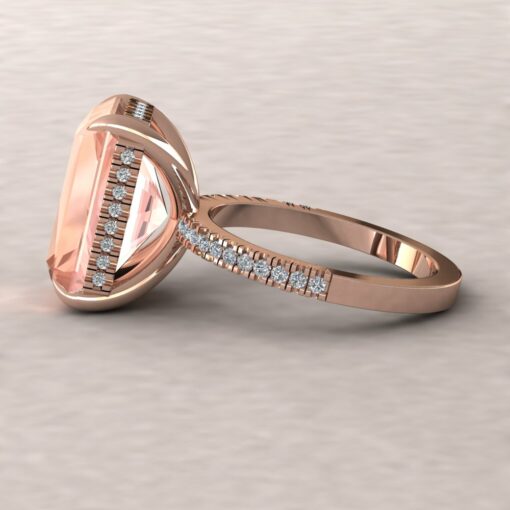 beverly 14x10mm radiant morganite diamond half eternity 18k rose gold ls5723