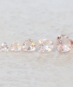genuine loose morganites 8mm to 4mm heart peachy pink LSG1283
