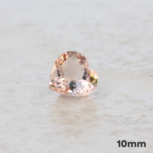 loose genuine morganite 10mm heart peachy pink LSG1284-10