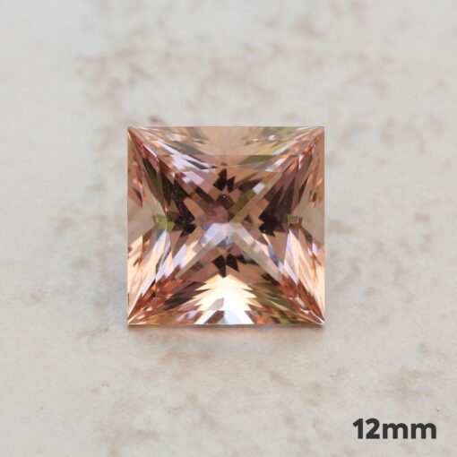 loose genuine morganite 12mm princess peachy pink LSG1263-12