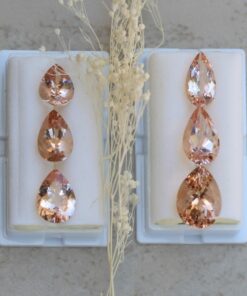 loose genuine morganite 12x9mm pear peachy pink LSG1272-12x9