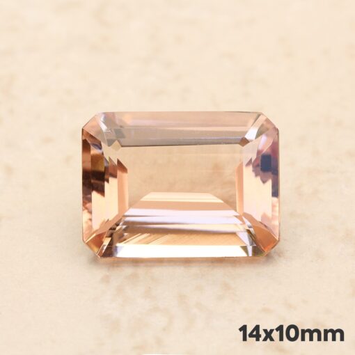 loose genuine morganite 14x10mm emerald peachy pink LSG1275-14x10
