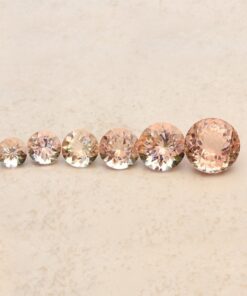 loose genuine morganites 16mm to 8mm round peachy pink LSG1270