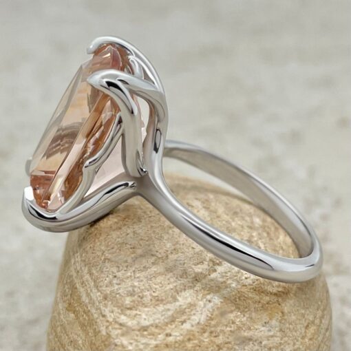 Cushion Cut Engagement Ring Flower Prongs White Gold Platinum LS5863