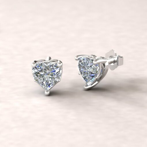 lola 6mm heart diamond dainty earrings 14k white gold ls5702