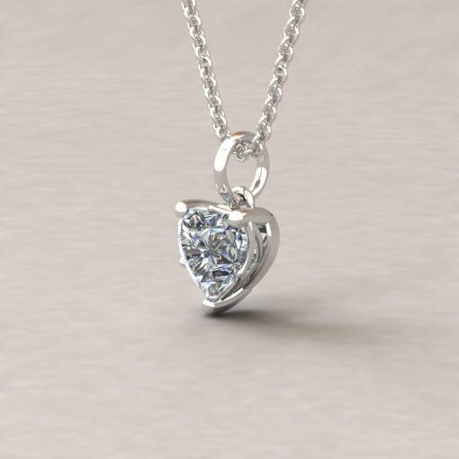 lola 6mm heart diamond dainty pendant 14k white gold ls5711