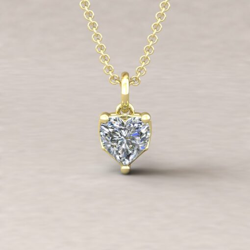 lola 6mm heart diamond dainty pendant 14k yellow gold ls5711