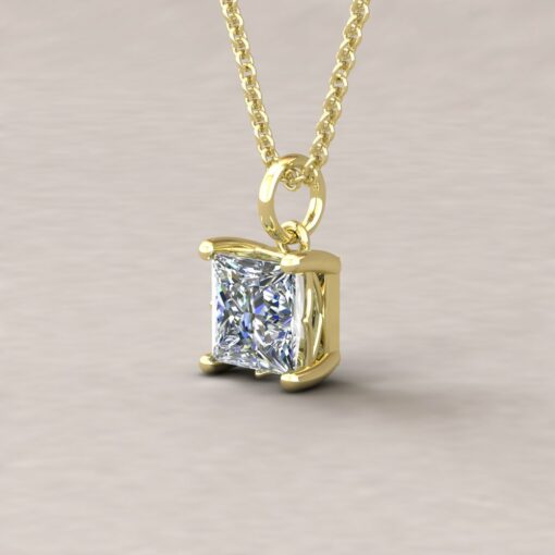 lola 6mm princess diamond dainty pendant 14k yellow gold ls5710