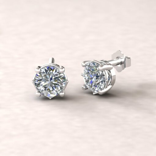 lola 6mm round diamond dainty earrings 14k white gold ls5703