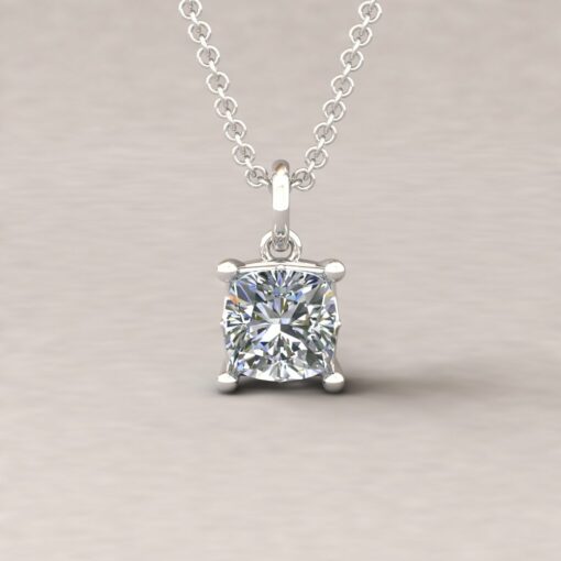 lola 6mm square cushion diamond dainty pendant 14k white gold ls5705
