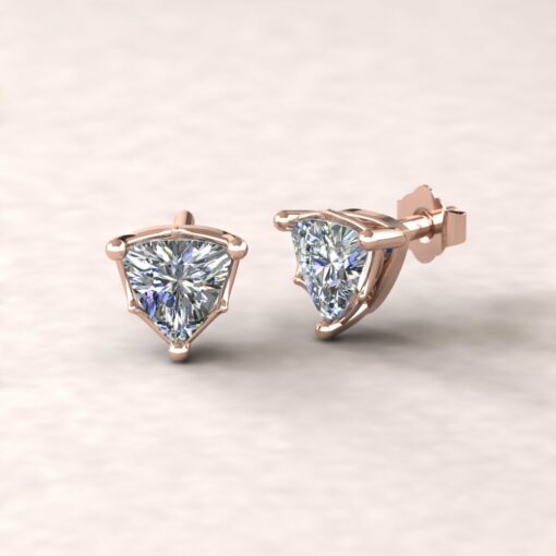 lola 6mm trillion diamond dainty earrings 14k rose gold ls5699