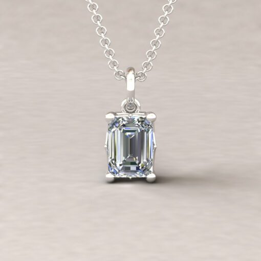lola 7x5mm emerald diamond dainty pendant 14k white gold ls5707