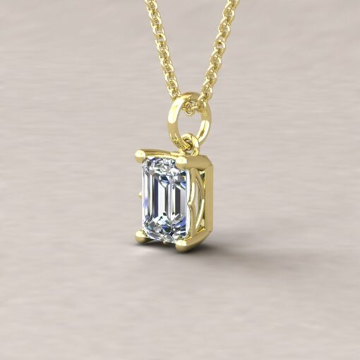 lola 7x5mm emerald diamond dainty pendant 14k yellow gold ls5707