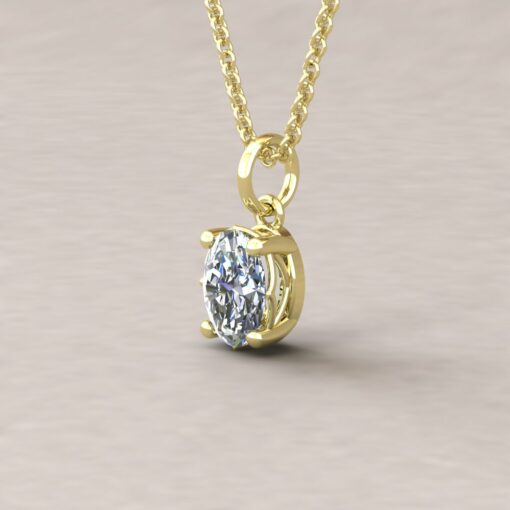 lola 7x5mm oval diamond dainty pendant 14k yellow gold ls5706