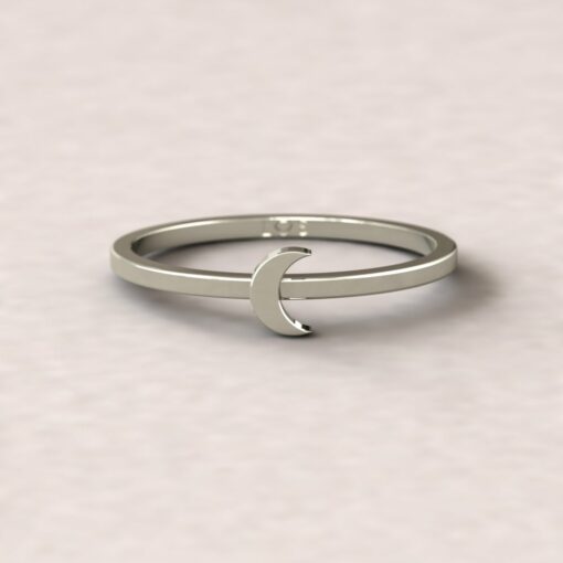 gift moon charm ring 14k white gold LS5278