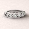 gift birthstone family ring twisted 7 stone band white sapphire sterling silver LS5329