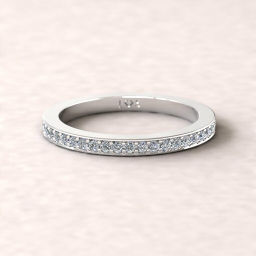 gift birthstone mothers ring 2mm square edge half eternity diamond platinum LS5359