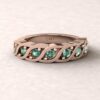gift birthstone mothers ring twisted 7 stone band alexandrite 18k rose gold LS5329