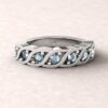 gift birthstone mothers ring twisted 7 stone band blue topaz sterling silver LS5329