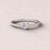 gift heart charm birthstone ring amethyst 14k white gold LS5220