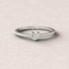 gift heart charm birthstone ring blue topaz 14k white gold LS5220