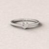gift heart charm birthstone ring diamond 14k white gold LS5220