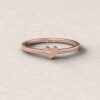 gift heart charm birthstone ring peridot 14k rose gold LS5220