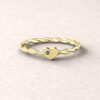 gift heart charm birthstone ring twisted shank alexandrite 18k yellow gold LS5220