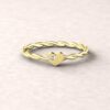 gift heart charm birthstone ring twisted shank aquamarine 14k yellow gold LS5220