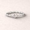 gift heart charm birthstone ring twisted shank diamond 14k white gold LS5220