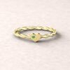 gift heart charm birthstone ring twisted shank emerald 14k yellow gold LS5220