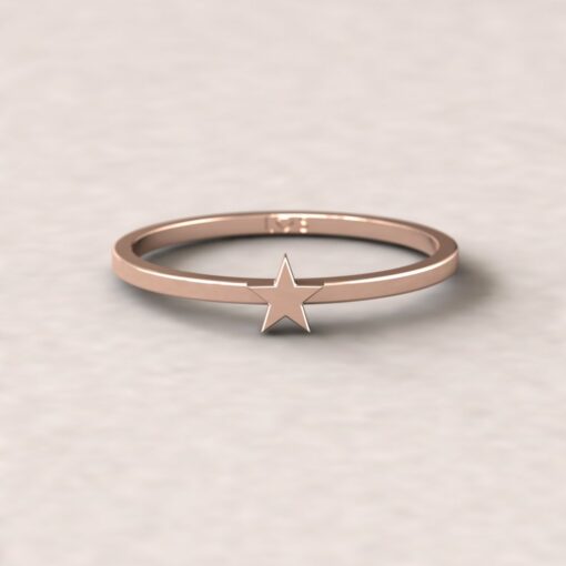 gift star charm ring 14k rose gold LS5277
