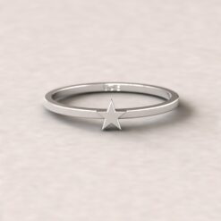 gift star charm ring 14k white gold LS5277