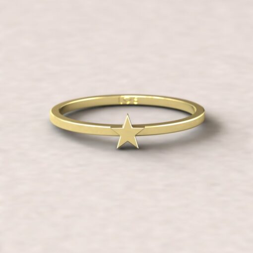 gift star charm ring 14k yellow gold LS5277