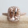 Classic Peachy Pink Morganite Diamond Engagement Ring Rose Gold LS5886