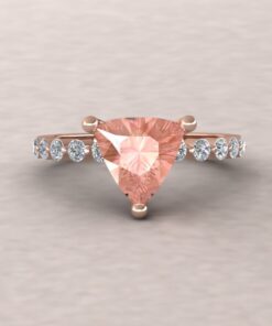 Genuine Natural Peachy Pink Morganite Engagement Ring Rose Gold LS5878