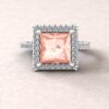 Princess Cut Engagement Ring Diamond Shank White Gold Platinum LS5885