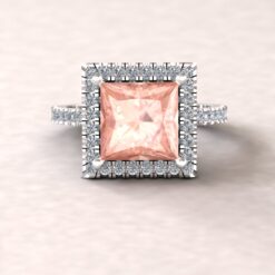 Princess Cut Engagement Ring Diamond Shank White Gold Platinum LS5885