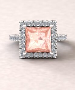 Princess Cut Engagement Ring Diamond Shank White Gold Platinum LS5885