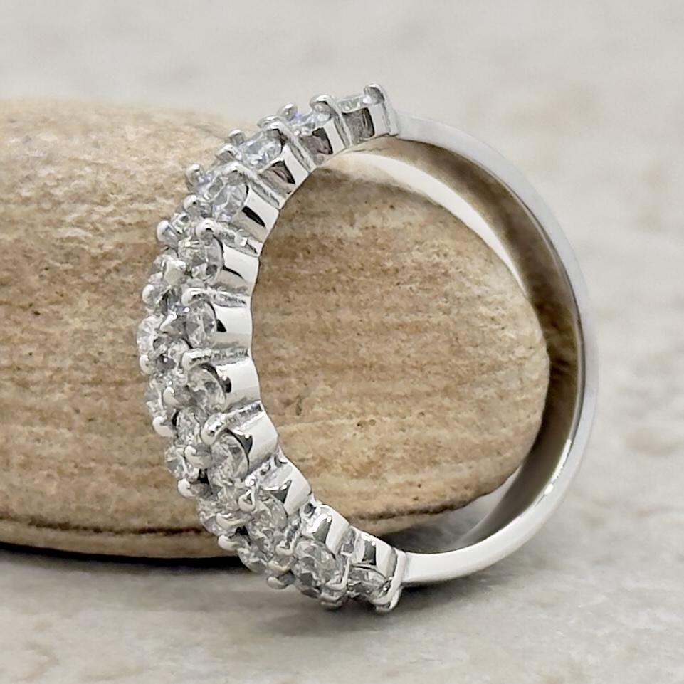 Round Cut Lab Natural Diamond Wedding Band White Gold Platinum LS5879