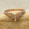 Vintage Tiara Wedding Ring Crown Band Golden Beading Rose Gold LS5850