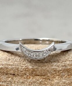 Crescent Lab Organic Diamonds Wedding Band White Gold Platinum LS5895