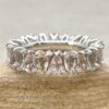 Full Eternity Pear Morganite Stacking Ring White Gold Platinum LS5939