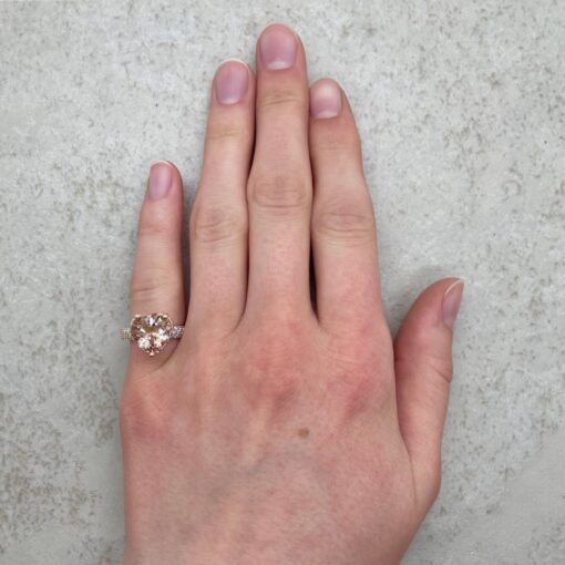 Genuine Peachy Pink Heart Morganite Engagement Ring Rose Gold LS5290