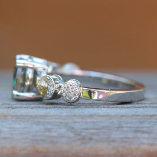 Genuine Round Cut Mystic Topaz Diamond Ring White Gold Platinum LS5897