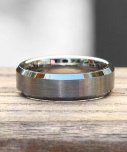 Gunmetal Tungsten Ring 6mm Brushed Finish Comfort Fit Masculine LS5440