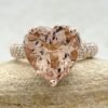 Heart Peachy Pink Morganite Diamond Engagement Ring Rose Gold LS5290